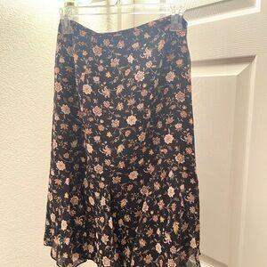 Floral Black Skirt